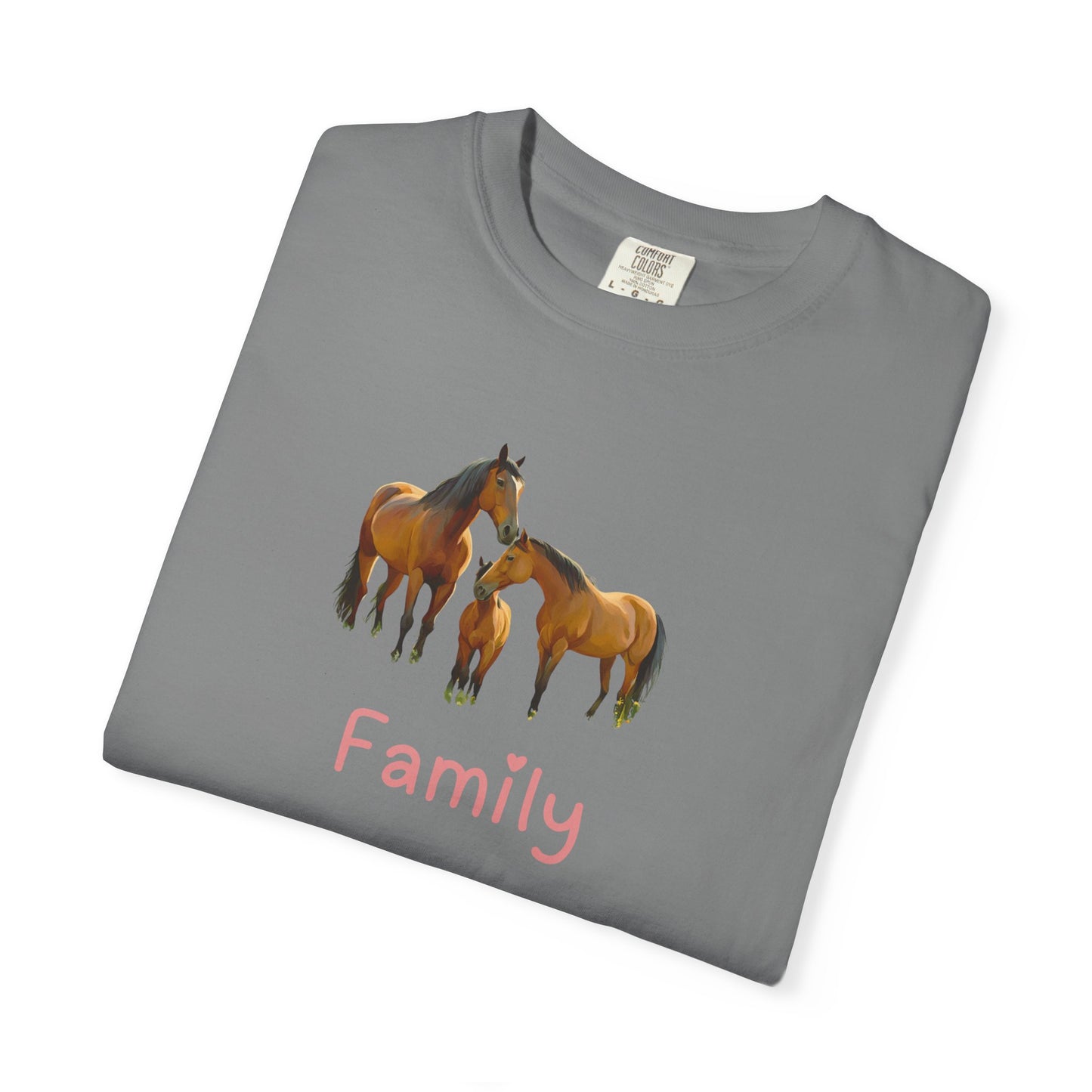 Horse Family Unisex Garment-Dyed T-Shirt