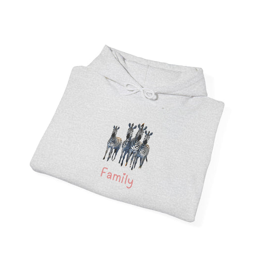 Zebra Family Unisex Hooded Sweatshirt