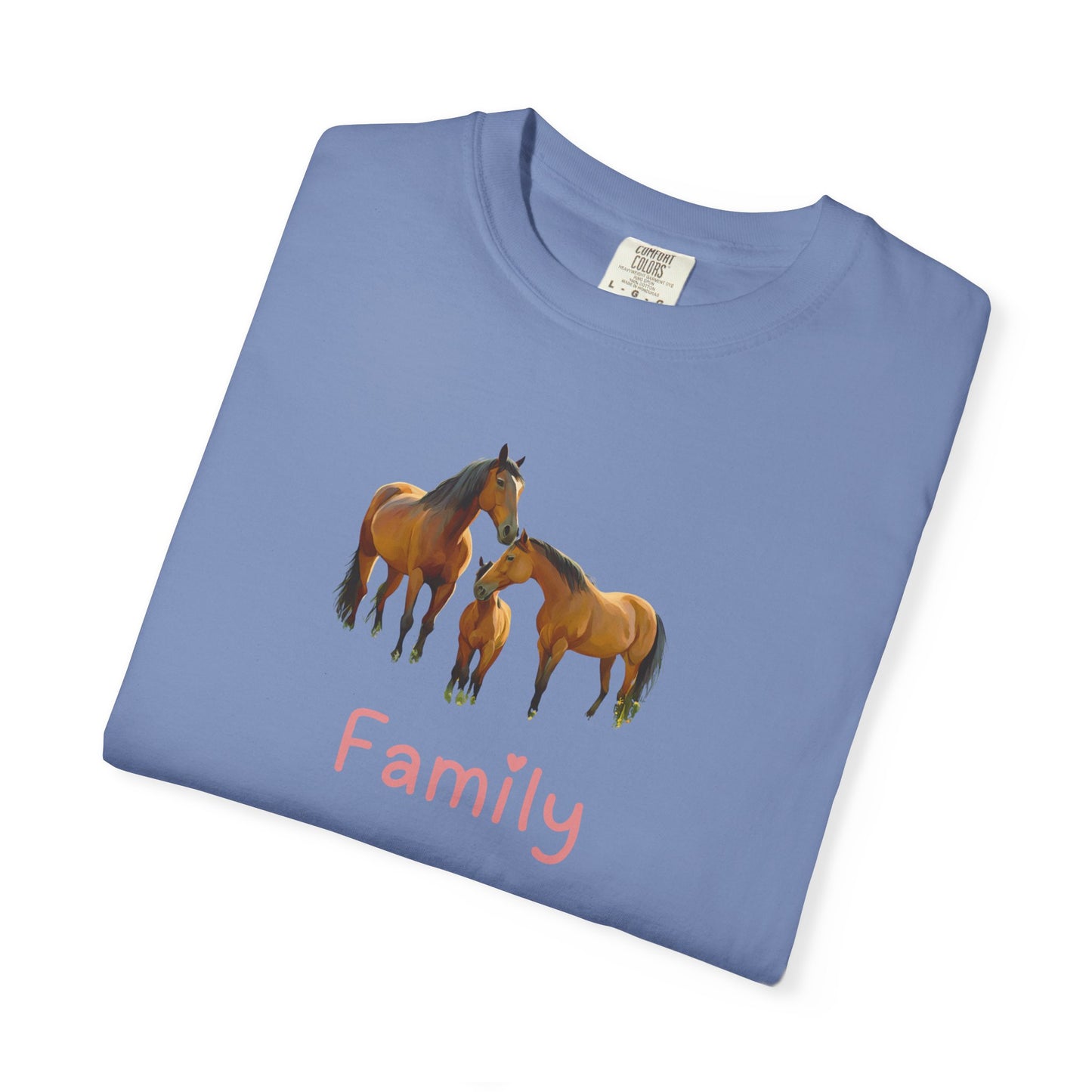 Horse Family Unisex Garment-Dyed T-Shirt
