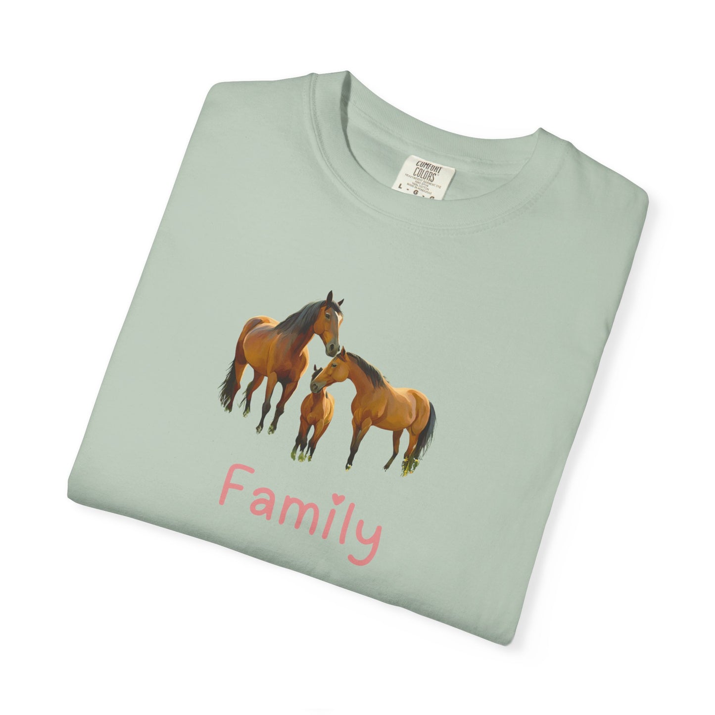 Horse Family Unisex Garment-Dyed T-Shirt