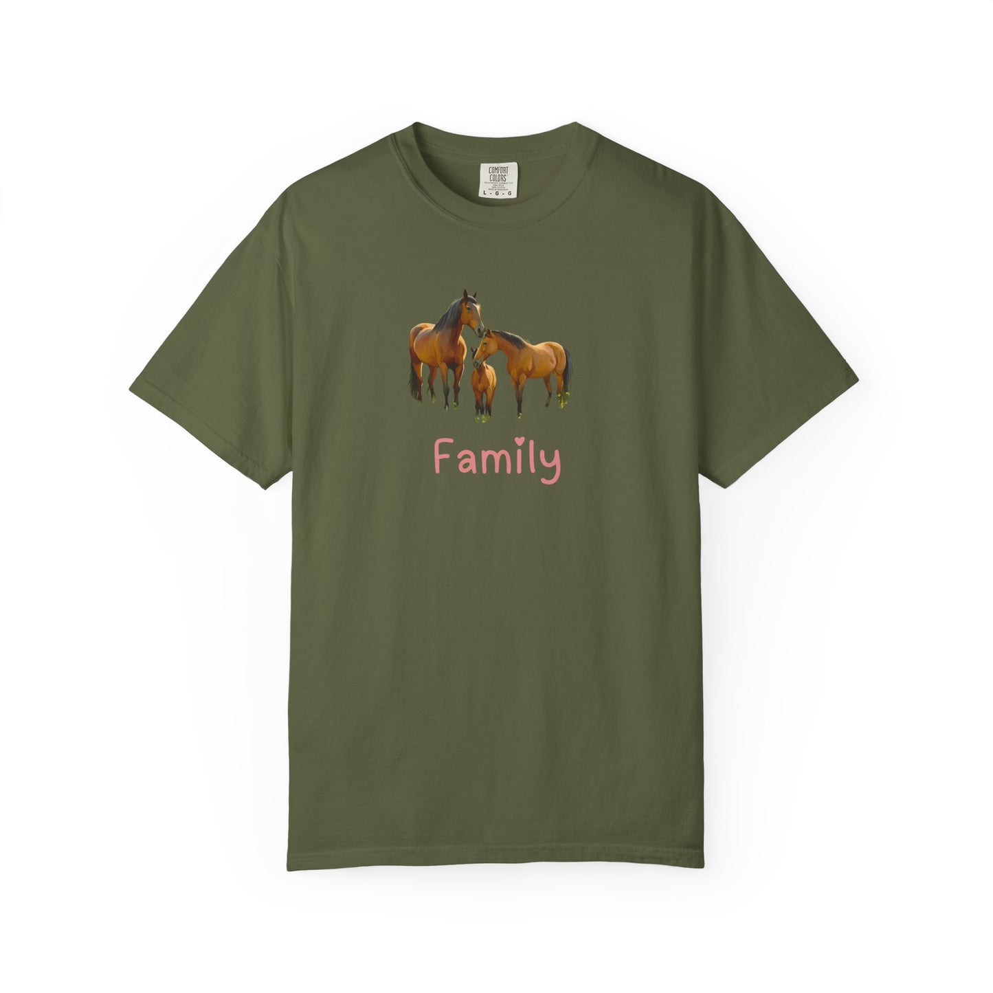 Horse Family Unisex Garment-Dyed T-Shirt