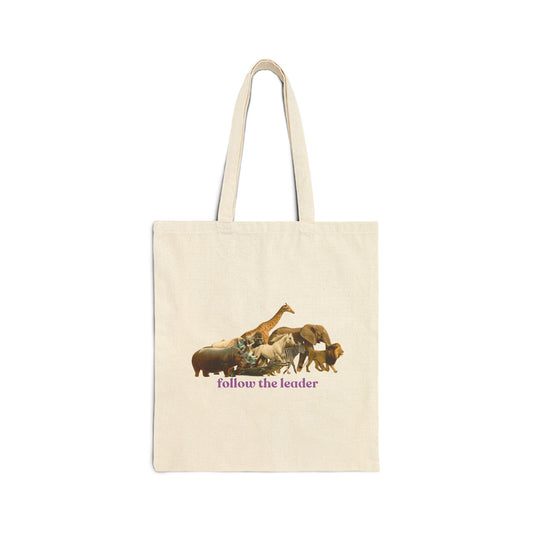 Follow The Leader Cotton Canvas Tote Bag