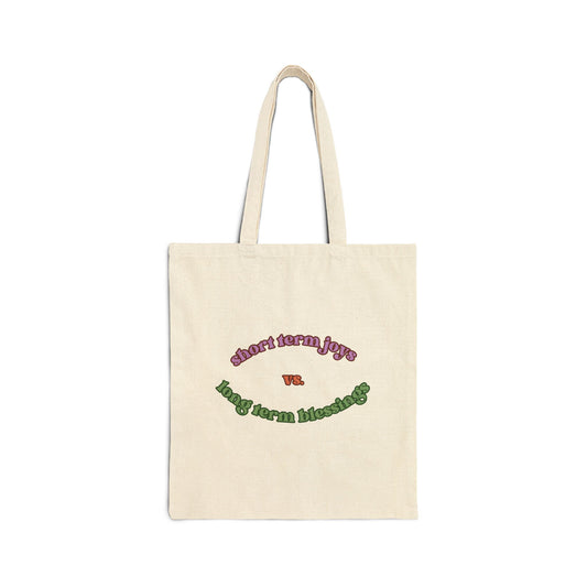 Short Term vs Long Term Cotton Canvas Tote Bag