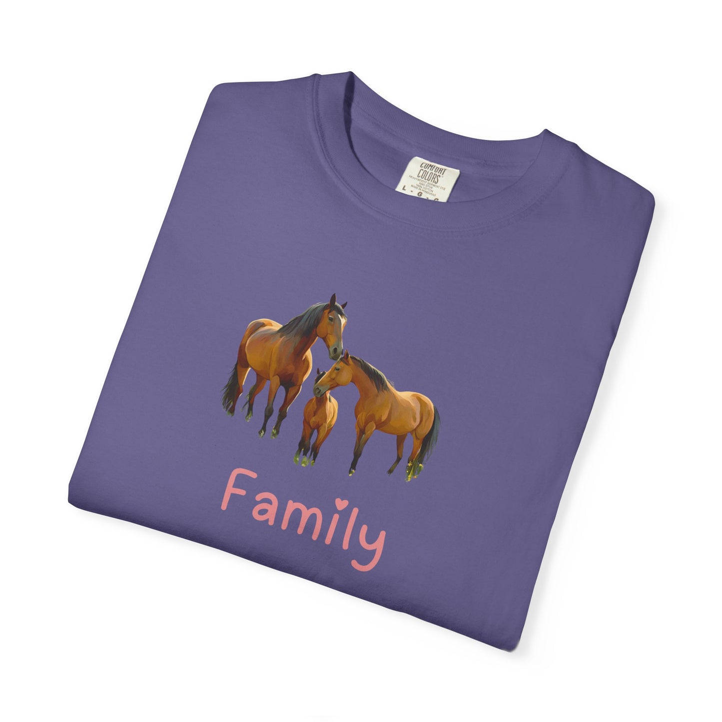 Horse Family Unisex Garment-Dyed T-Shirt