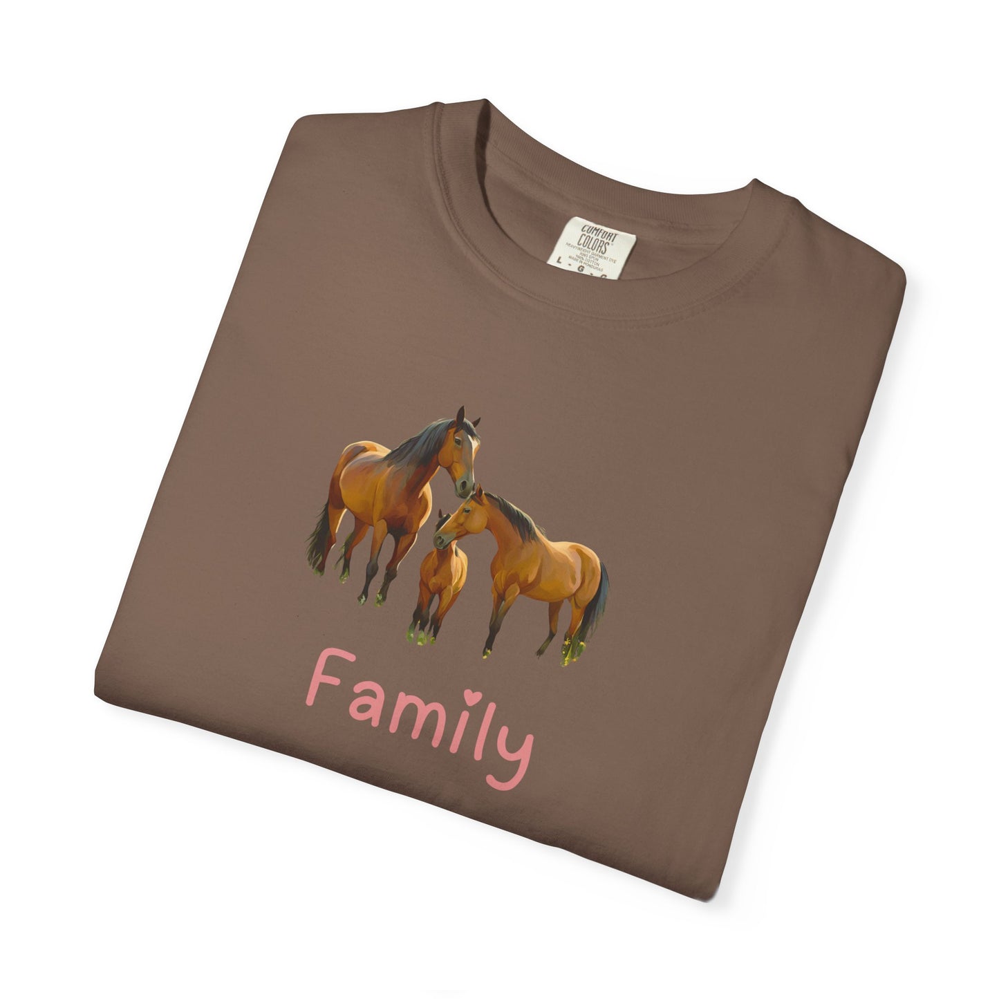 Horse Family Unisex Garment-Dyed T-Shirt