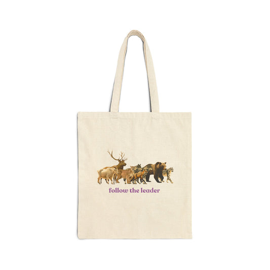 Follow The Leader Cotton Canvas Tote Bag