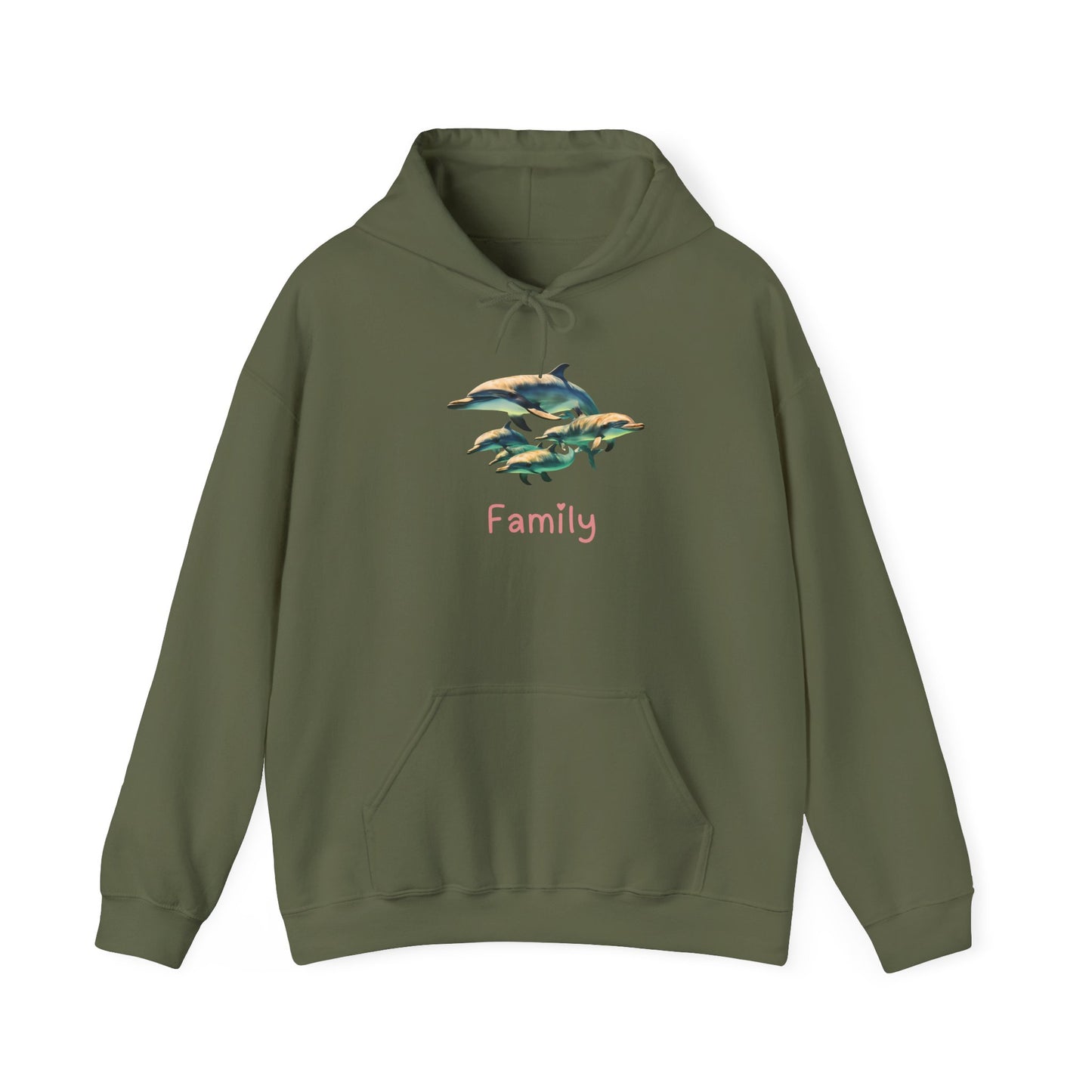 Dolphin Family Unisex Hooded Sweatshirt