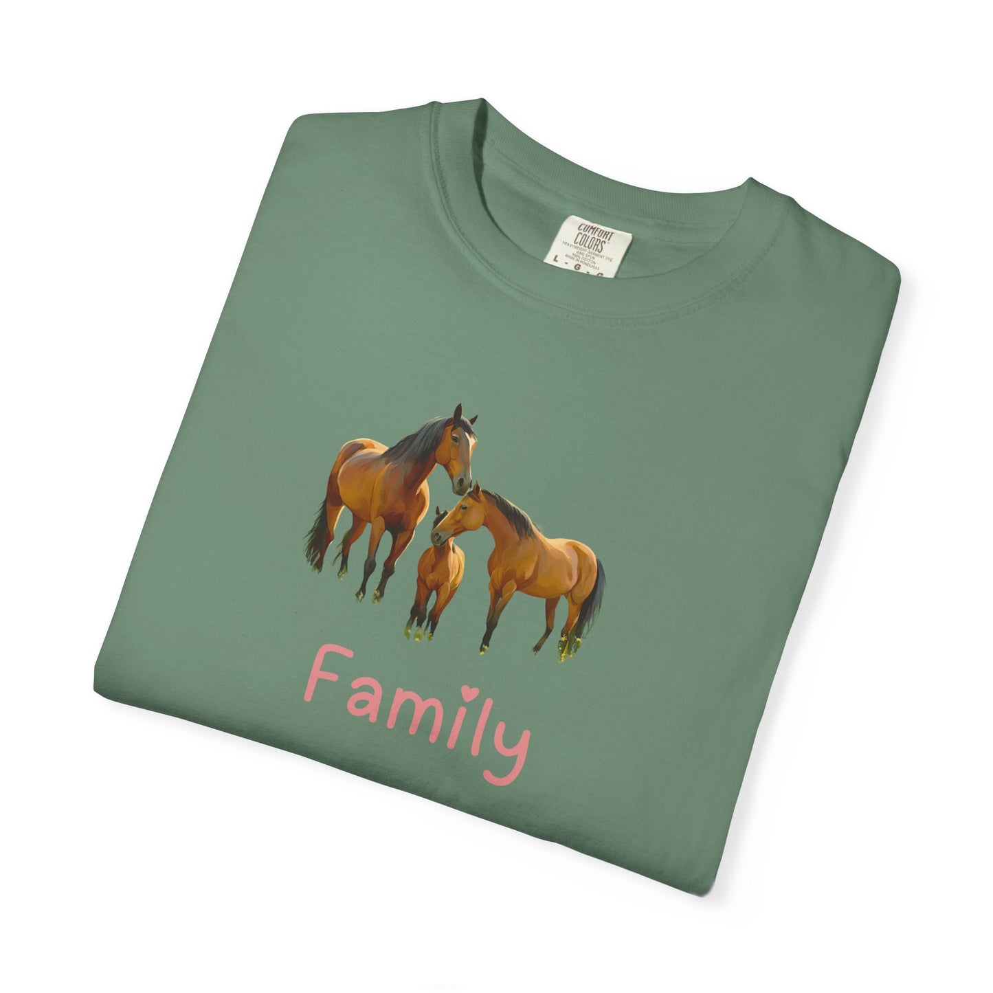 Horse Family Unisex Garment-Dyed T-Shirt