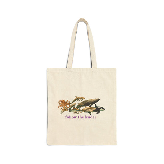 Follow The Leader Cotton Canvas Tote Bag