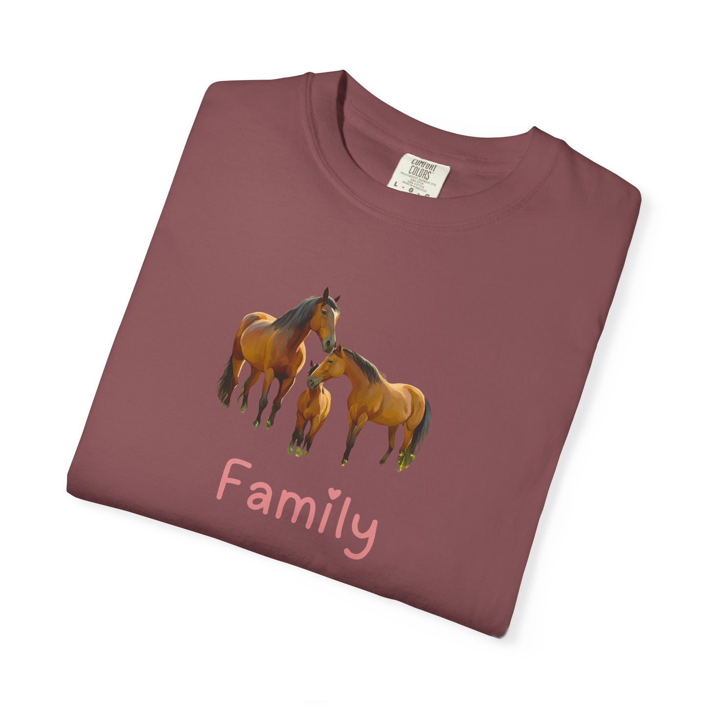 Horse Family Unisex Garment-Dyed T-Shirt