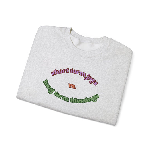 Short Term vs Long Term Unisex Heavy Blend Crewneck Sweatshirt