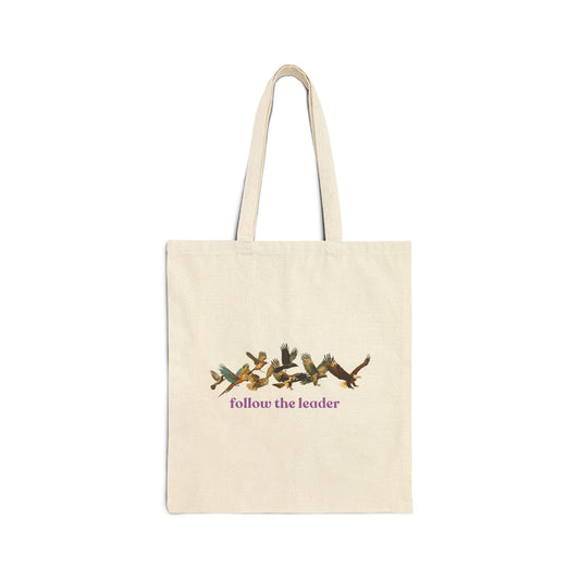 Follow The Leader Cotton Canvas Tote Bag