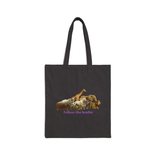Follow The Leader Cotton Canvas Tote Bag