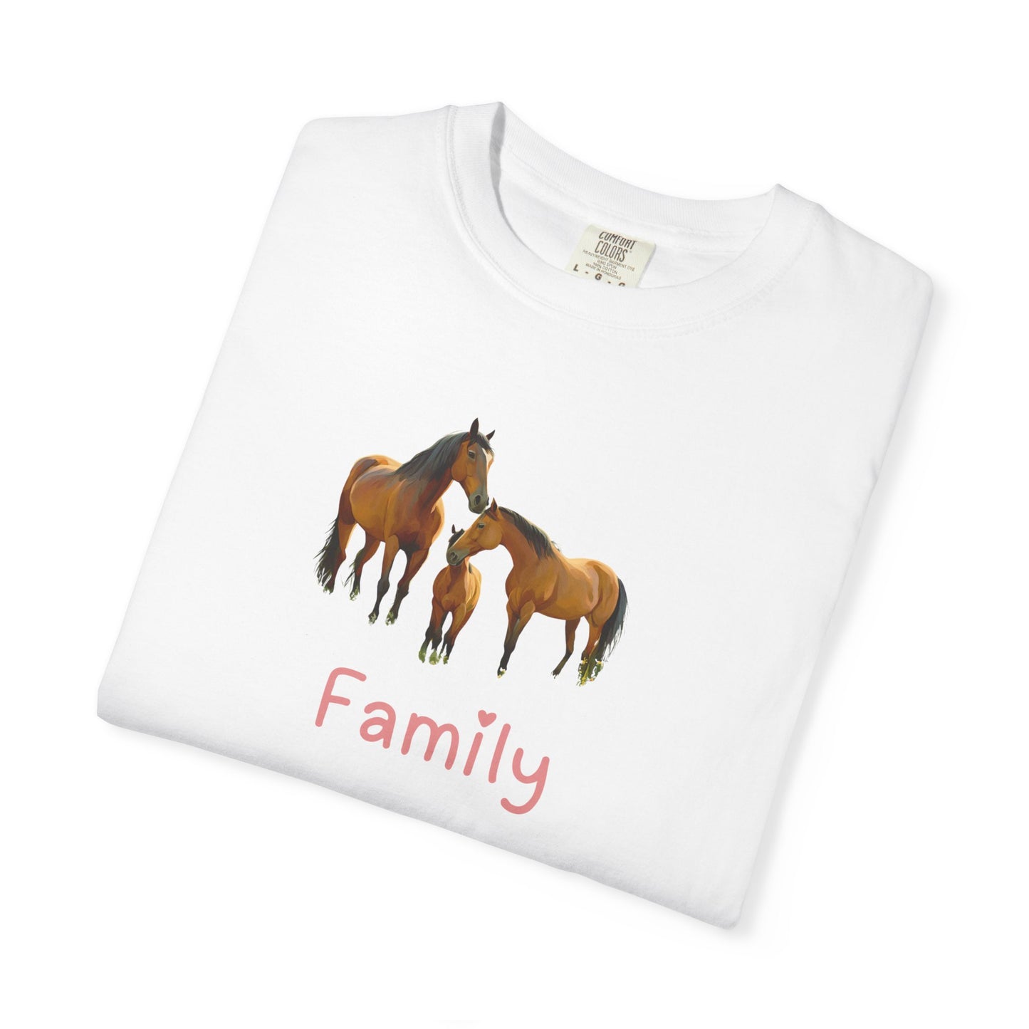 Horse Family Unisex Garment-Dyed T-Shirt