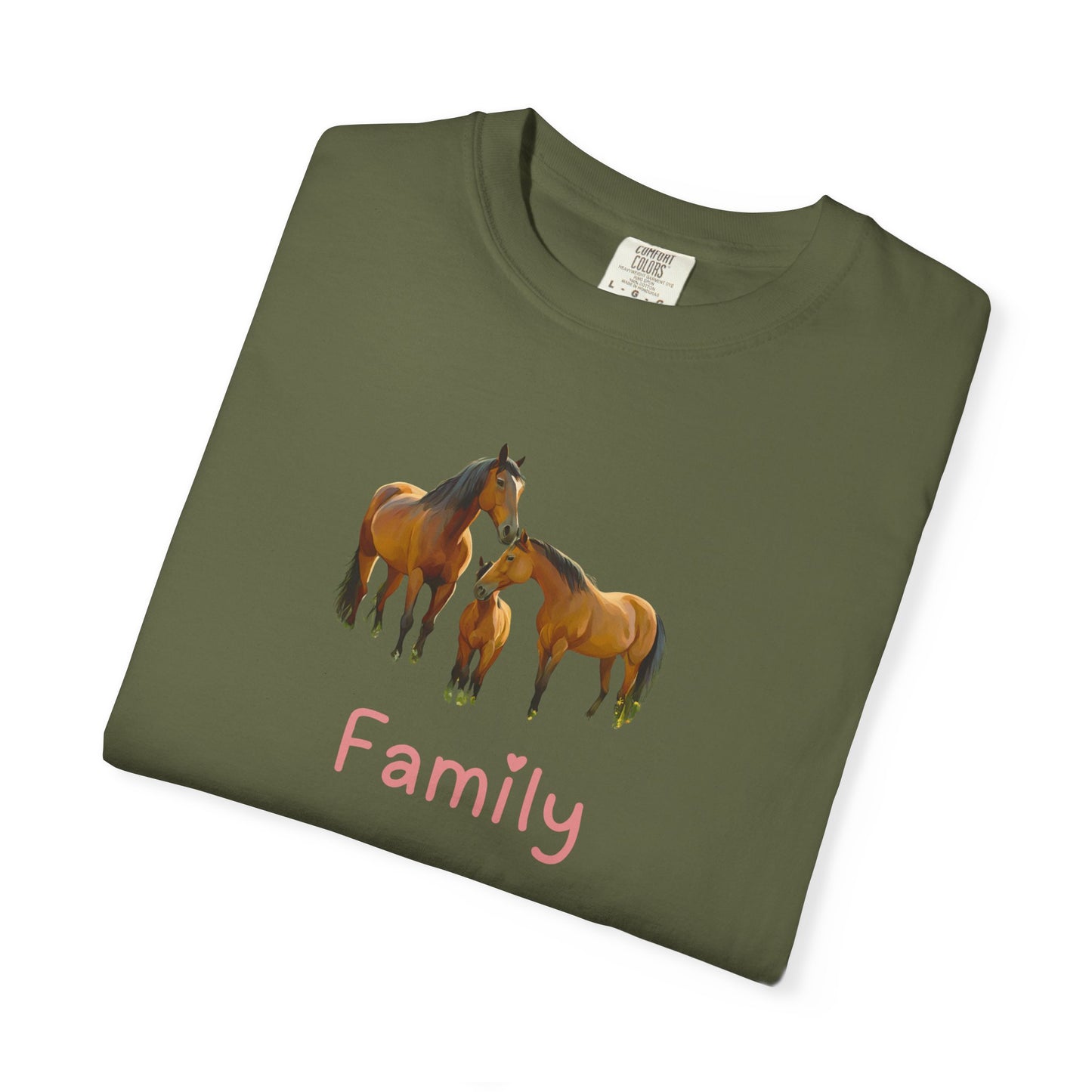 Horse Family Unisex Garment-Dyed T-Shirt