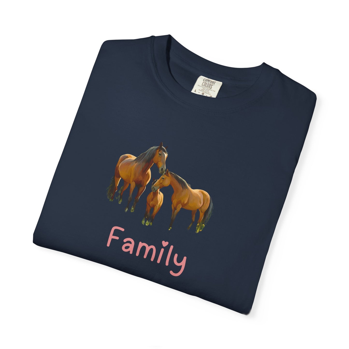 Horse Family Unisex Garment-Dyed T-Shirt