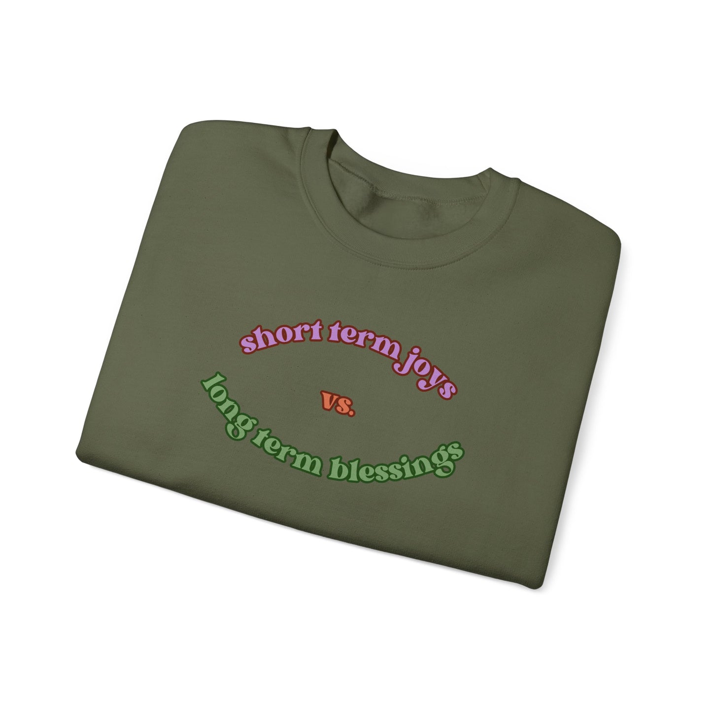Short Term vs Long Term Unisex Heavy Blend Crewneck Sweatshirt
