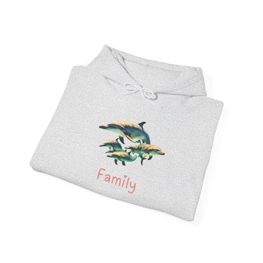 Dolphin Family Unisex Hooded Sweatshirt